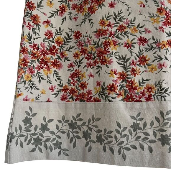 Talbots Floral Stretch A-line Cotton Skirt w/ Contrast Floral Vine Hem Band 12 - Picture 2 of 7